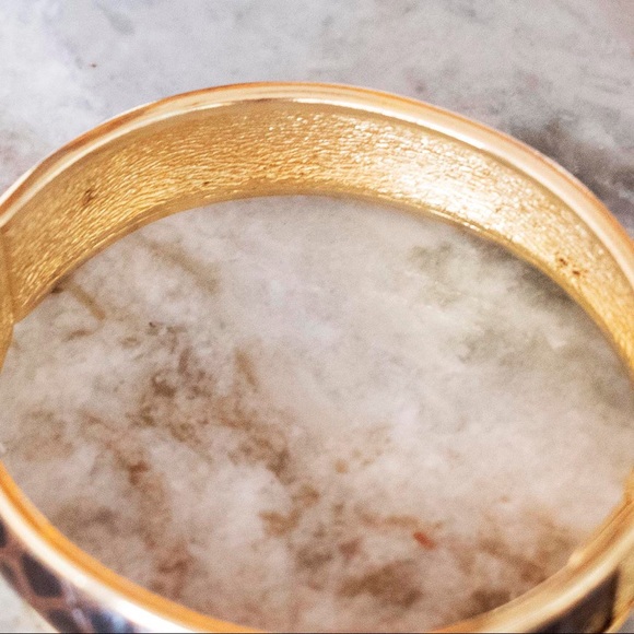 Gold Bracelet with Black/Brown Design - Picture 2 of 2